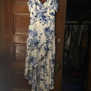 Floral Blue and White Women's Dress